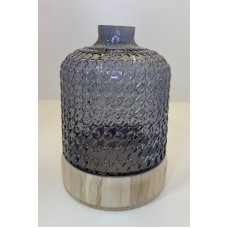 Vaso de Vidro Fumê Madeira Pinus M